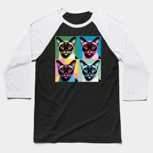 Burmese Cat Pop Art - Cat Lovers Baseball T-Shirt